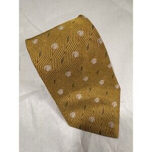 Gianni Versace VTG Gold Polka Dot Necktie Silk 58"x3.75"
